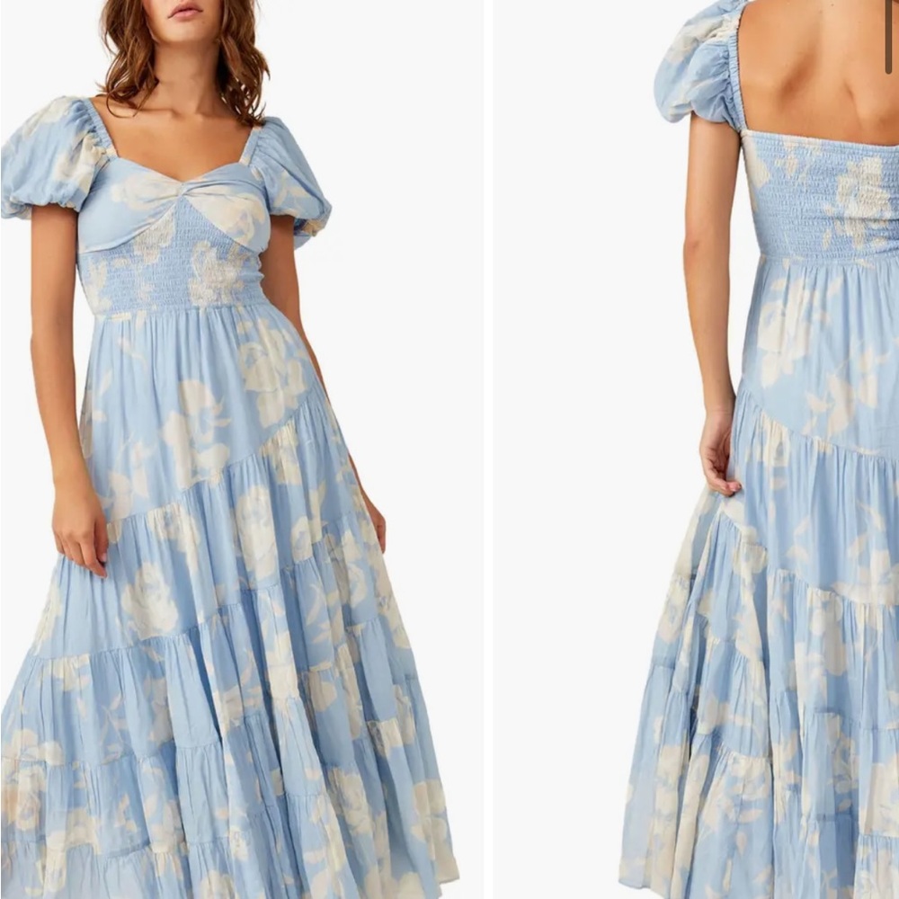 Sundrenched Floral Tiered Maxi Sundress Free People